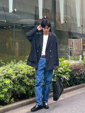 「EMMA CLOTHES（エマクローズ）のアイテム（ジャケット/アウター）」を使った、KAMMAさん（メンズ・178cm）の春コーディネート
