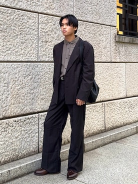 「アイテム（テーラードジャケット）」を使った、KAMMAさん（メンズ・178cm）の秋コーディネート