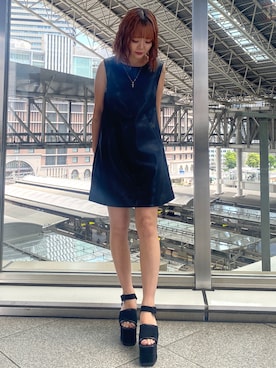 「EMODA」｜「アイテム（ワンピース/ドレス）」を使った、中田鈴乃さん（レディース・157cm）の夏コーディネート