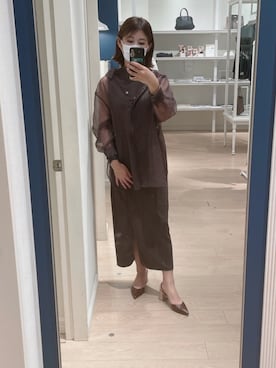 「シースルー」｜「アイテム（パンプス）」を使った、rrimaaさん（レディース・162cm）の秋コーディネート