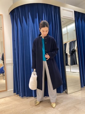 「アイテム（その他アウター、ブルー系）」を使った、hiroさん（レディース・152cm）の冬コーディネート