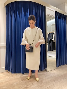NOLLEY'S（ノーリーズ）の「異素材フリルコクーンワンピース