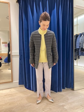 「タトラス」｜「アイテム（ダウンジャケット/コート）」を使った、hiroさん（レディース・152cm）の秋コーディネート