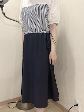「七分袖ワンピース」｜creare0509さん（レディース・159cm）の春コーディネート