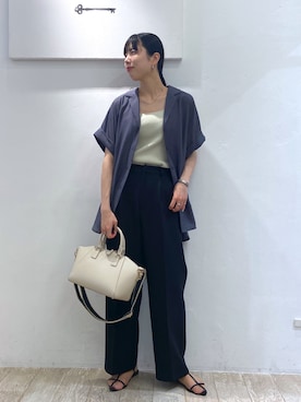 「アパートバイローリーズ」｜「アイテム（スラックス）」を使った、miiさん（レディース・172cm）の夏コーディネート