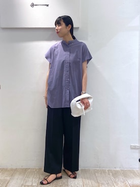 「アパートバイローリーズ」｜「アイテム（スラックス）」を使った、miiさん（レディース・172cm）の夏コーディネート