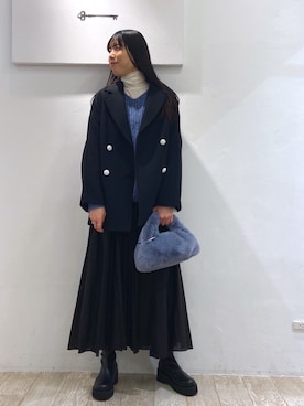 「A part by（アパートバイ）のアイテム（チェスターコート）」を使った、miiさん（レディース・172cm）の冬コーディネート