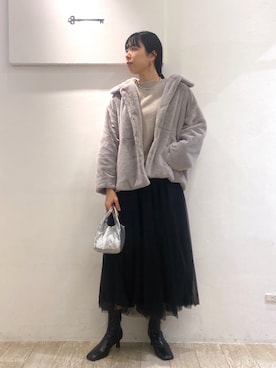 「e/rm」｜「アイテム（ジャケット/アウター）」を使った、miiさん（レディース・172cm）の冬コーディネート