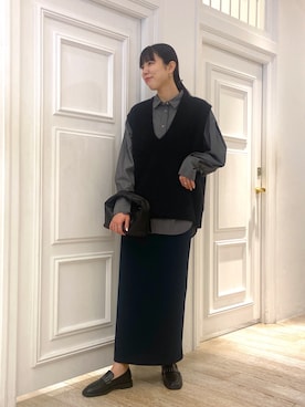 「アパートバイローリーズ」｜「アイテム（ローファー）」を使った、miiさん（レディース・172cm）の秋コーディネート