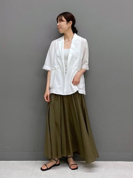 「ナチュラル」｜「アイテム（ジャケット/アウター）」を使った、miiさん（レディース・172cm）の夏コーディネート