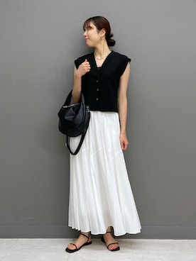 「アイテム（ベスト）」を使った、miiさん（レディース・172cm）の夏コーディネート