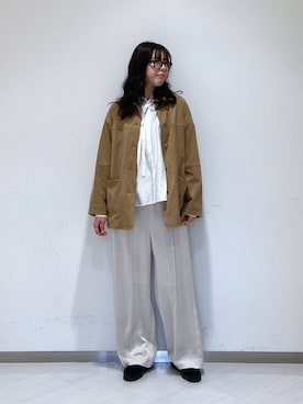 「ブラウス」｜「アイテム（その他アウター）」を使った、miiさん（レディース・172cm）の春コーディネート