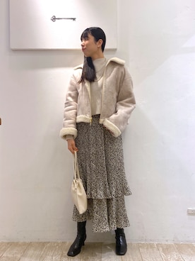 「アパートバイローリーズ」｜「アイテム（ブルゾン）」を使った、miiさん（レディース・172cm）の冬コーディネート