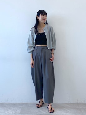 「アパートバイローリーズ」｜「アイテム（スラックス）」を使った、miiさん（レディース・172cm）の夏コーディネート