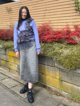 「アイテム（レッグウェア）」を使った、puchicoさん（レディース・164cm）の秋コーディネート