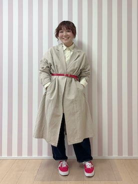 「FRAMeWORK（フレームワーク）のアイテム」を使った、まなをさん（レディース・153cm）の春コーディネート