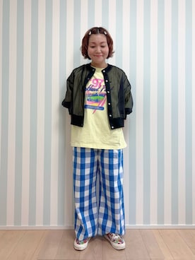 「アイテム（ブルゾン）」を使った、まなをさん（レディース・153cm）の夏コーディネート