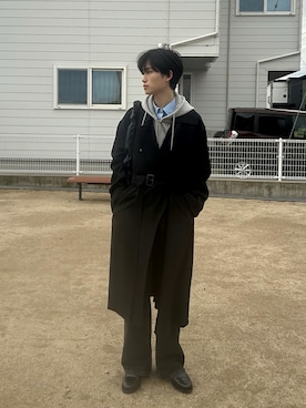 「Berwick1707（バーウィック）のアイテム」を使った、末端冷え性さん（メンズ・178cm）の冬コーディネート