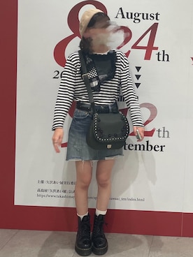 「アイテム（デニムスカート、グレー系）」を使った、なつさん（レディース・160cm）の秋コーディネート