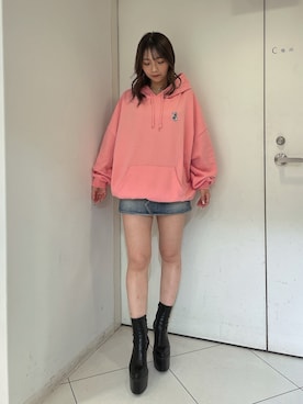 「155㎝コーデ」｜「アイテム（スウェット）」を使った、arisaさん（レディース・155cm）の冬コーディネート
