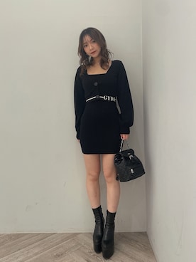 「155㎝コーデ」｜「アイテム（バッグ）」を使った、arisaさん（レディース・155cm）の冬コーディネート