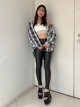 「GYDA（ジェイダ）のアイテム（その他パンツ）」を使った、arisaさん（レディース・155cm）の夏コーディネート