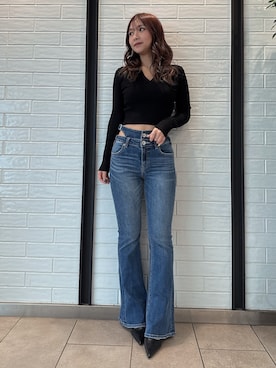 「GYDAデニム」｜「アイテム（パンツ）」を使った、arisaさん（レディース・155cm）の冬コーディネート