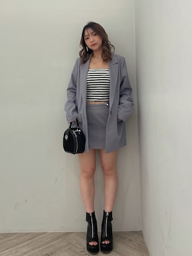 「155㎝コーデ」｜「アイテム（ジャケット/アウター）」を使った、arisaさん（レディース・155cm）の春コーディネート
