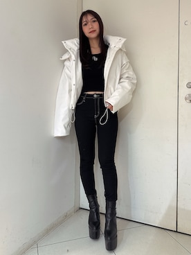 「GYDA（ジェイダ）のアイテム（ニット/セーター）」を使った、arisaさん（レディース・155cm）の秋コーディネート