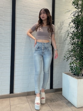 「155㎝コーデ」｜「アイテム（サンダル）」を使った、arisaさん（レディース・155cm）の夏コーディネート