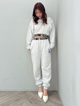 「155㎝コーデ」｜「アイテム（スウェットパンツ）」を使った、arisaさん（レディース・155cm）の冬コーディネート