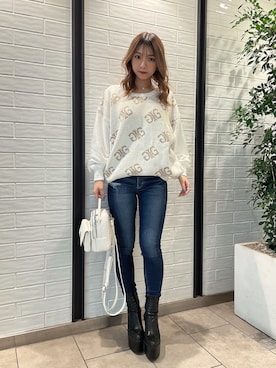 「155㎝コーデ」｜「アイテム（ブーツ）」を使った、arisaさん（レディース・155cm）の冬コーディネート