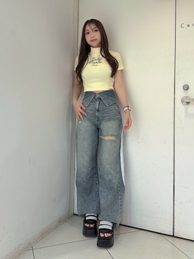 「GYDA（ジェイダ）のアイテム」を使った、arisaさん（レディース・155cm）の夏コーディネート