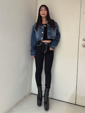 「GYDA（ジェイダ）のアイテム（ニット/セーター）」を使った、arisaさん（レディース・155cm）の秋コーディネート