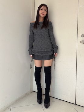 「アイテム（チュニック）」を使った、arisaさん（レディース・155cm）の秋コーディネート