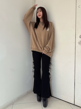 「GYDA（ジェイダ）のアイテム（その他パンツ）」を使った、arisaさん（レディース・155cm）の秋コーディネート