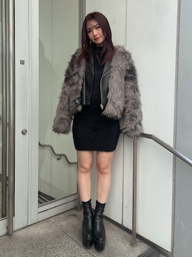 「155㎝コーデ」｜「アイテム（ライダースジャケット）」を使った、arisaさん（レディース・155cm）の秋コーディネート