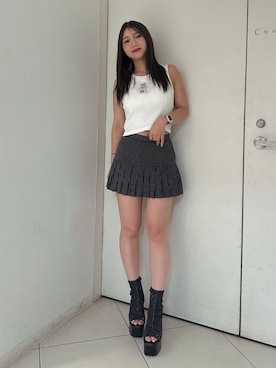 「アイテム（タンクトップ）」を使った、arisaさん（レディース・155cm）の夏コーディネート
