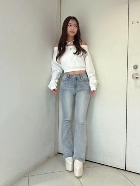 「GYDA（ジェイダ）のアイテム（パンツ）」を使った、arisaさん（レディース・155cm）の夏コーディネート