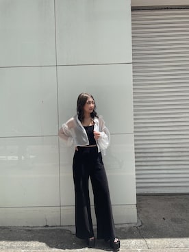「155㎝コーデ」｜「アイテム（スウェットパンツ）」を使った、arisaさん（レディース・155cm）の夏コーディネート