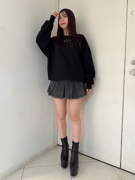 「アイテム（デニムスカート、その他）」を使った、arisaさん（レディース・155cm）の秋コーディネート