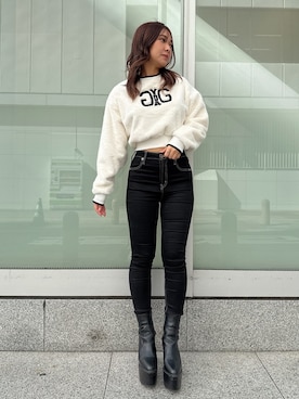 「155㎝コーデ」｜「アイテム（ブーツ）」を使った、arisaさん（レディース・155cm）の秋コーディネート