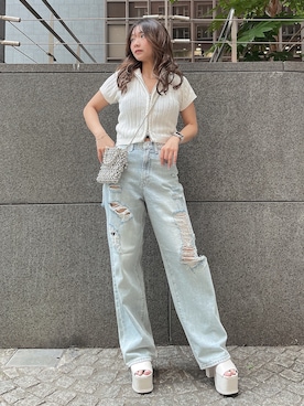 「155㎝コーデ」｜「アイテム（バッグ）」を使った、arisaさん（レディース・155cm）の春コーディネート