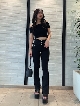 「155㎝コーデ」｜「アイテム（バッグ）」を使った、arisaさん（レディース・155cm）の夏コーディネート