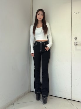 「GYDA（ジェイダ）のアイテム（パンツ）」を使った、arisaさん（レディース・155cm）の夏コーディネート