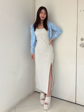 「アイテム（カーディガン/ボレロ）」を使った、arisaさん（レディース・155cm）の夏コーディネート