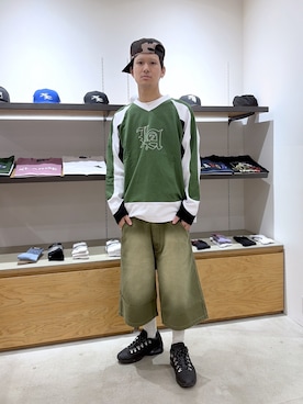 「XLARGE（エクストララージ）のアイテム」を使った、川上拓巳さん（メンズ・172cm）の夏コーディネート