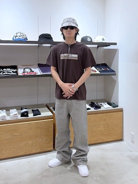 「アイテム（ハット、その他）」を使った、川上拓巳さん（メンズ・172cm）の夏コーディネート