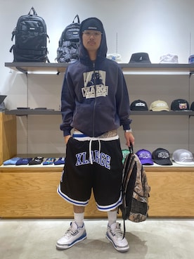 「アイテム（バックパック/リュック）」を使った、川上拓巳さん（メンズ・172cm）の夏コーディネート