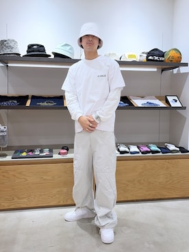 「XLARGE（エクストララージ）のDRAWING OG S/S TEE（Tシャツ/カットソー、ホワイト系）」を使った、川上拓巳さん（メンズ・172cm）の春コーディネート